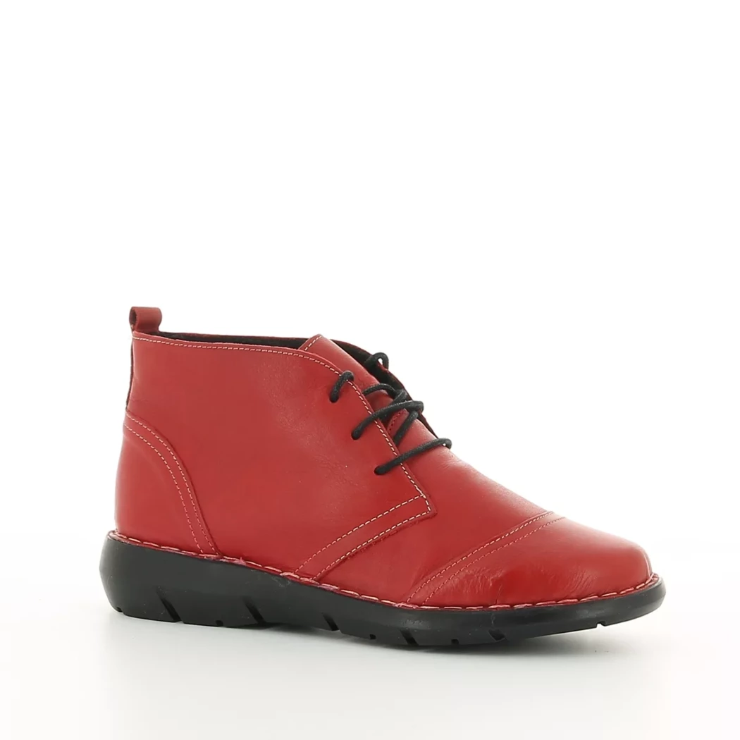 Image (1) de la chaussures Diabolo Studio - Bottines Rouge en Cuir
