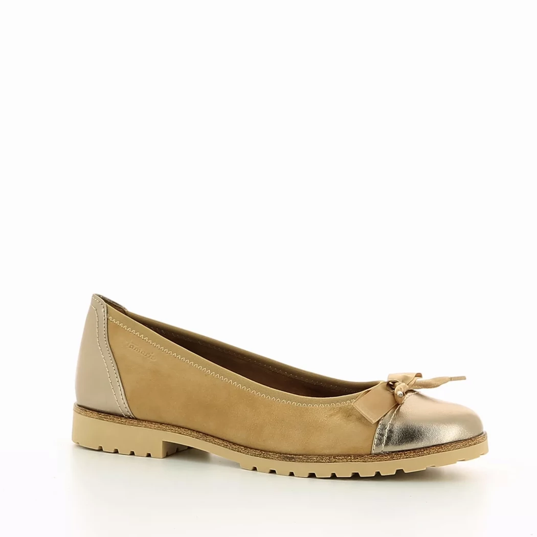 Image (1) de la chaussures Tamaris - Ballerines Taupe en Cuir nubuck