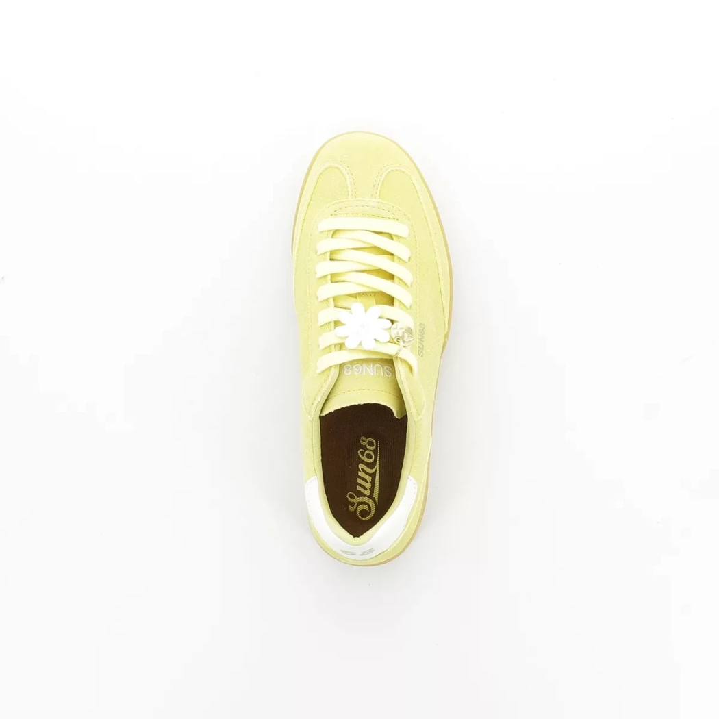 Image (6) de la chaussures Sun68 - Baskets Jaune en Cuir nubuck