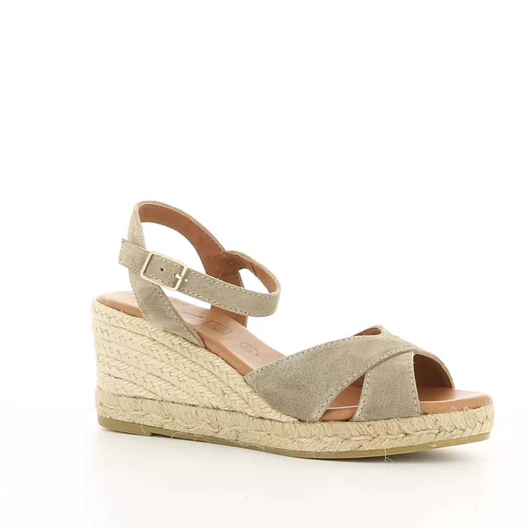 Image (1) de la chaussures Espadrille Basque - Sandales et Nu-Pieds Taupe en Cuir nubuck