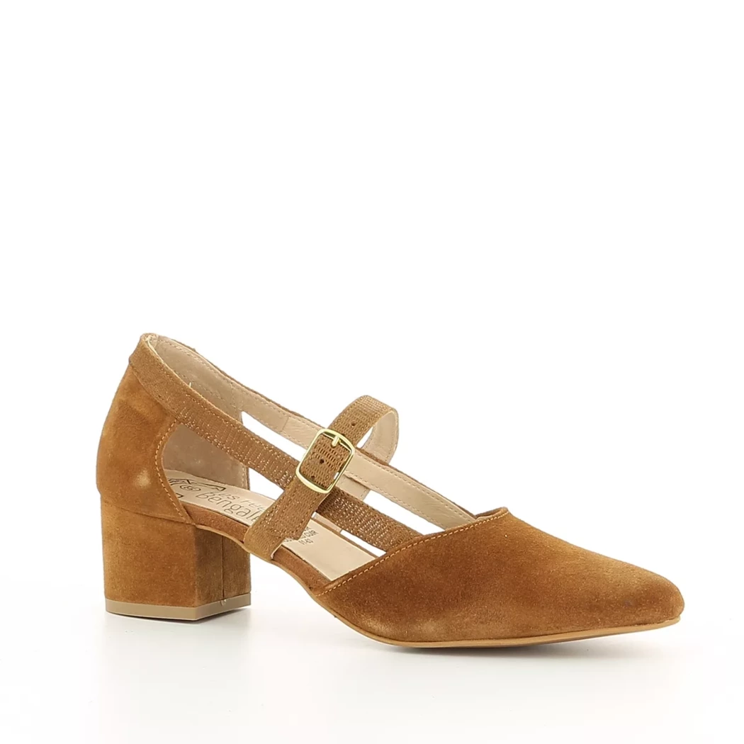 Image (1) de la chaussures Les Fees de Bengale - Escarpins Cuir naturel / Cognac en Cuir nubuck