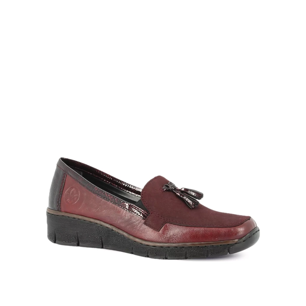 Image (1) de la chaussures Rieker - Mocassins Bordeaux en Cuir