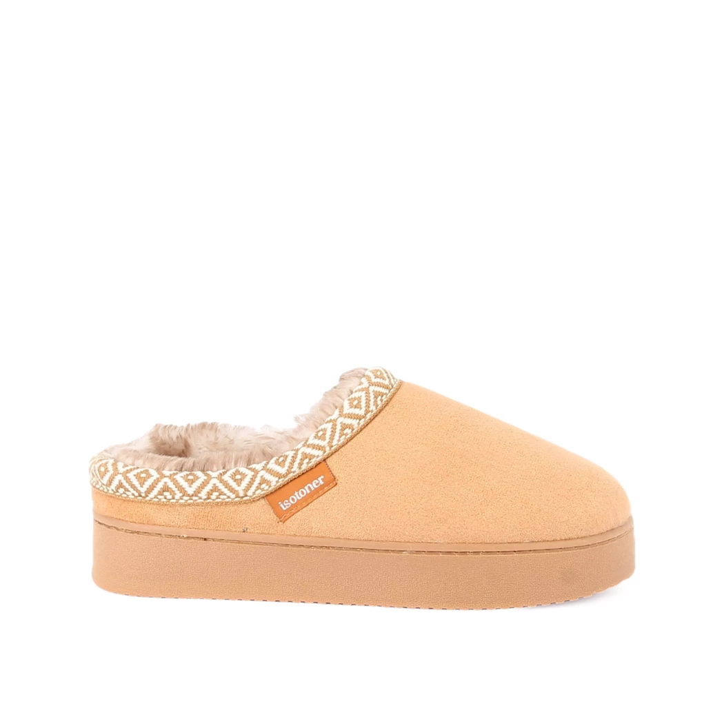 Image (2) de la chaussures Isotoner - Pantoufles et Chaussons Cuir naturel / Cognac en Textile