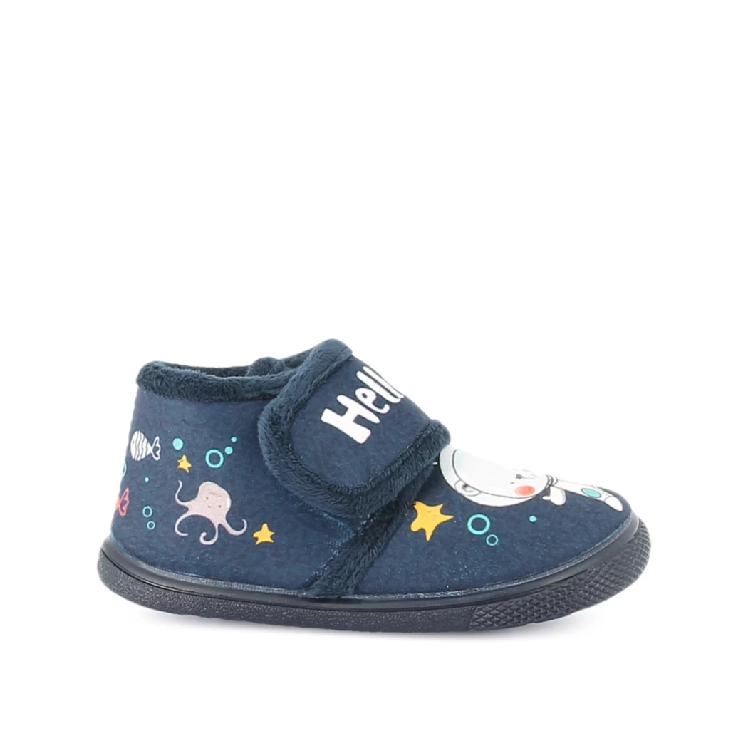 Image (2) de la chaussures Vul ladi - Pantoufles et Chaussons Bleu en Textile