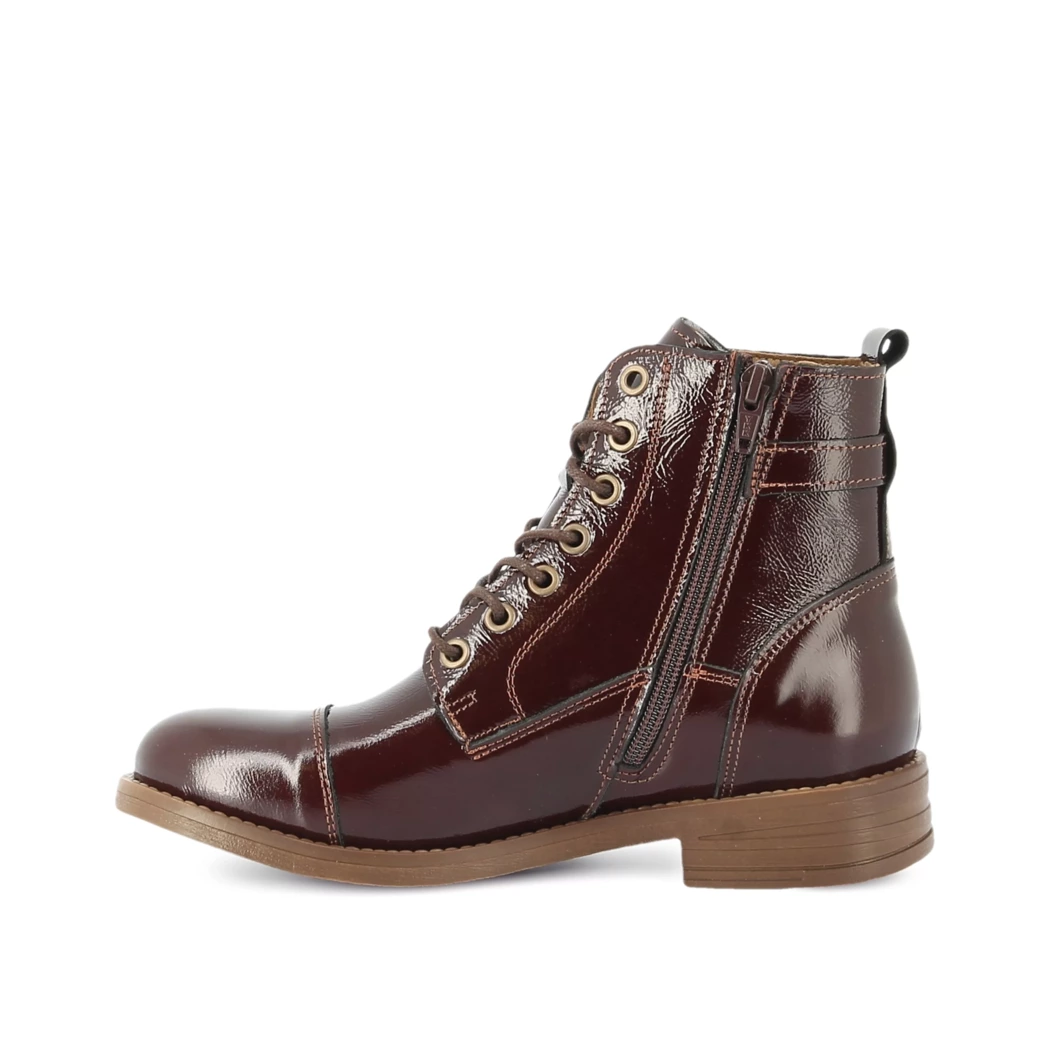 Image (4) de la chaussures Simplement B - Bottines Marron en Cuir vernis