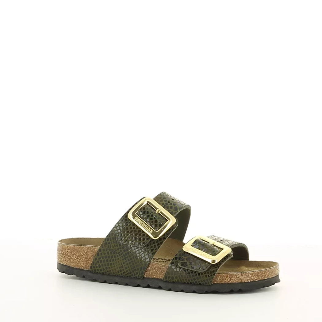 Image (1) de la chaussures Birkenstock - Mules et Sabots Vert en Cuir synthétique