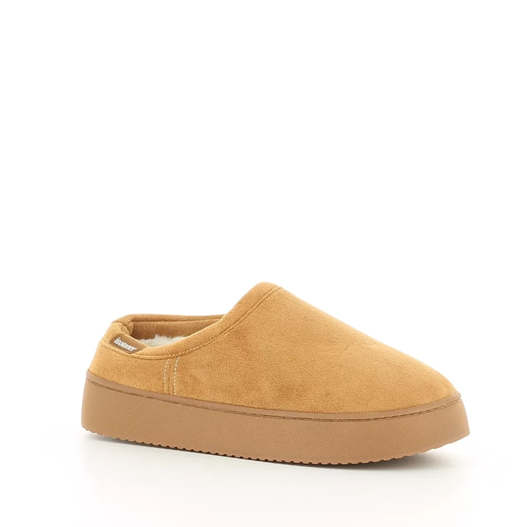 Image (1) de la chaussures Isotoner - Pantoufles et Chaussons Cuir naturel / Cognac en Textile