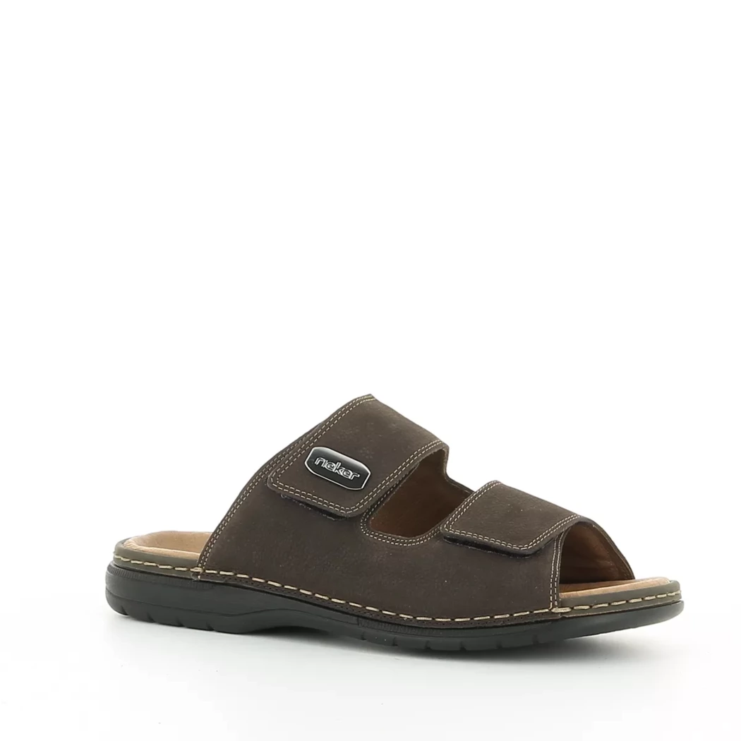 Image (1) de la chaussures Rieker - Mules et Sabots Marron en Cuir nubuck