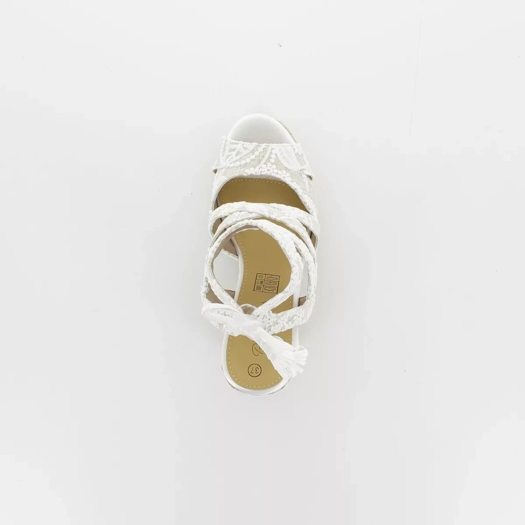 Image (6) de la chaussures Pretty Stories - Sandales et Nu-Pieds Blanc en Textile