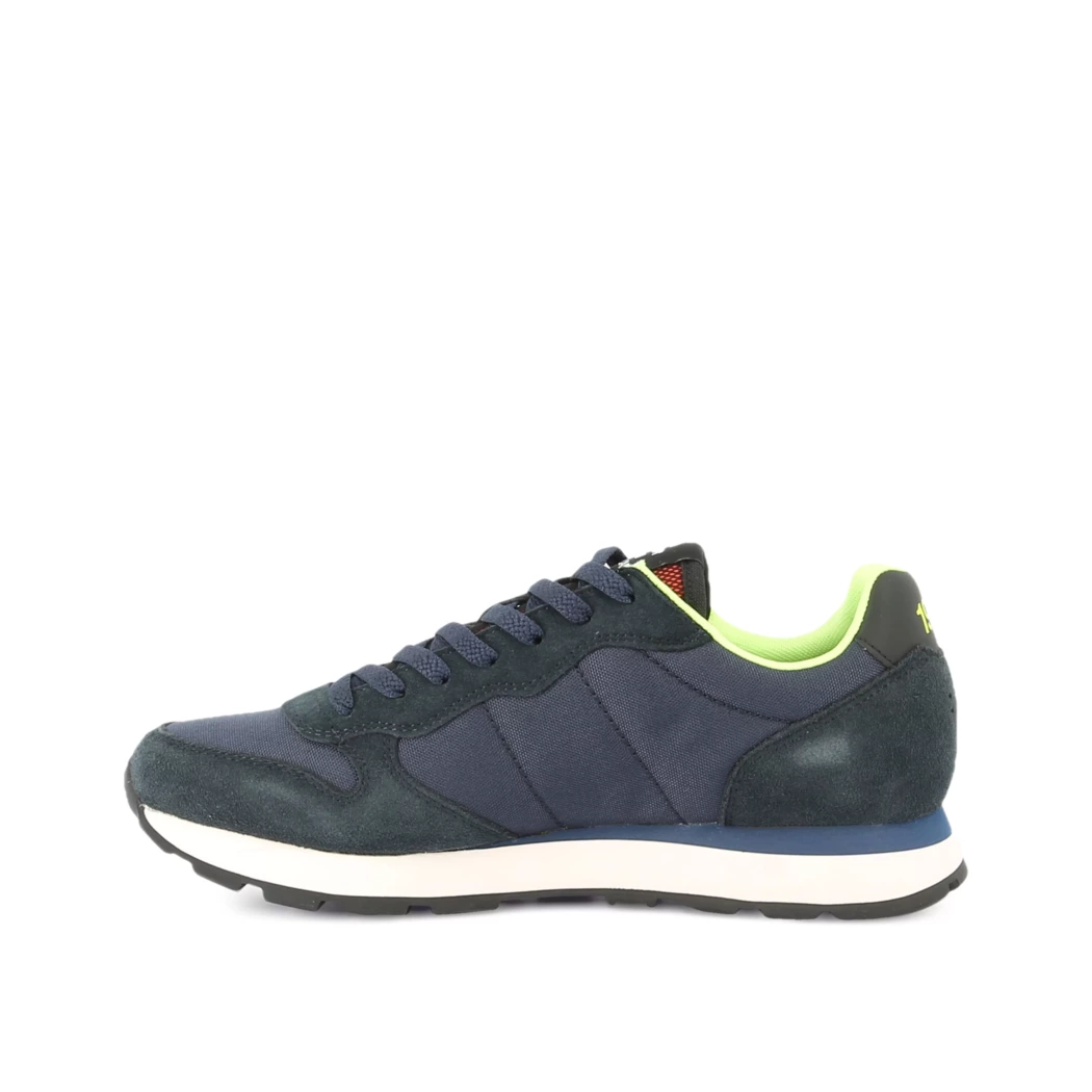Image (4) de la chaussures Sun68 - Baskets Bleu en Cuir nubuck