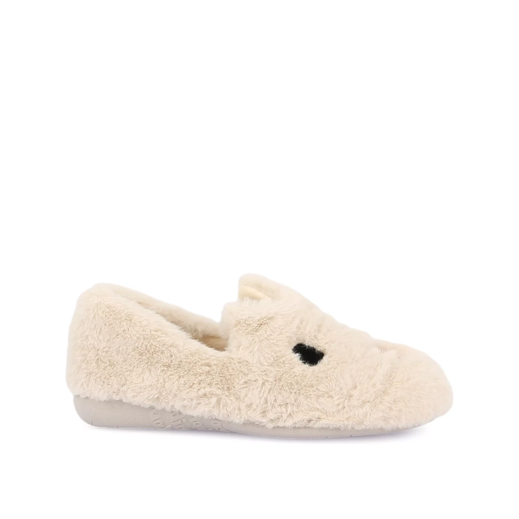Image (2) de la chaussures Vul ladi - Pantoufles et Chaussons Beige en Textile