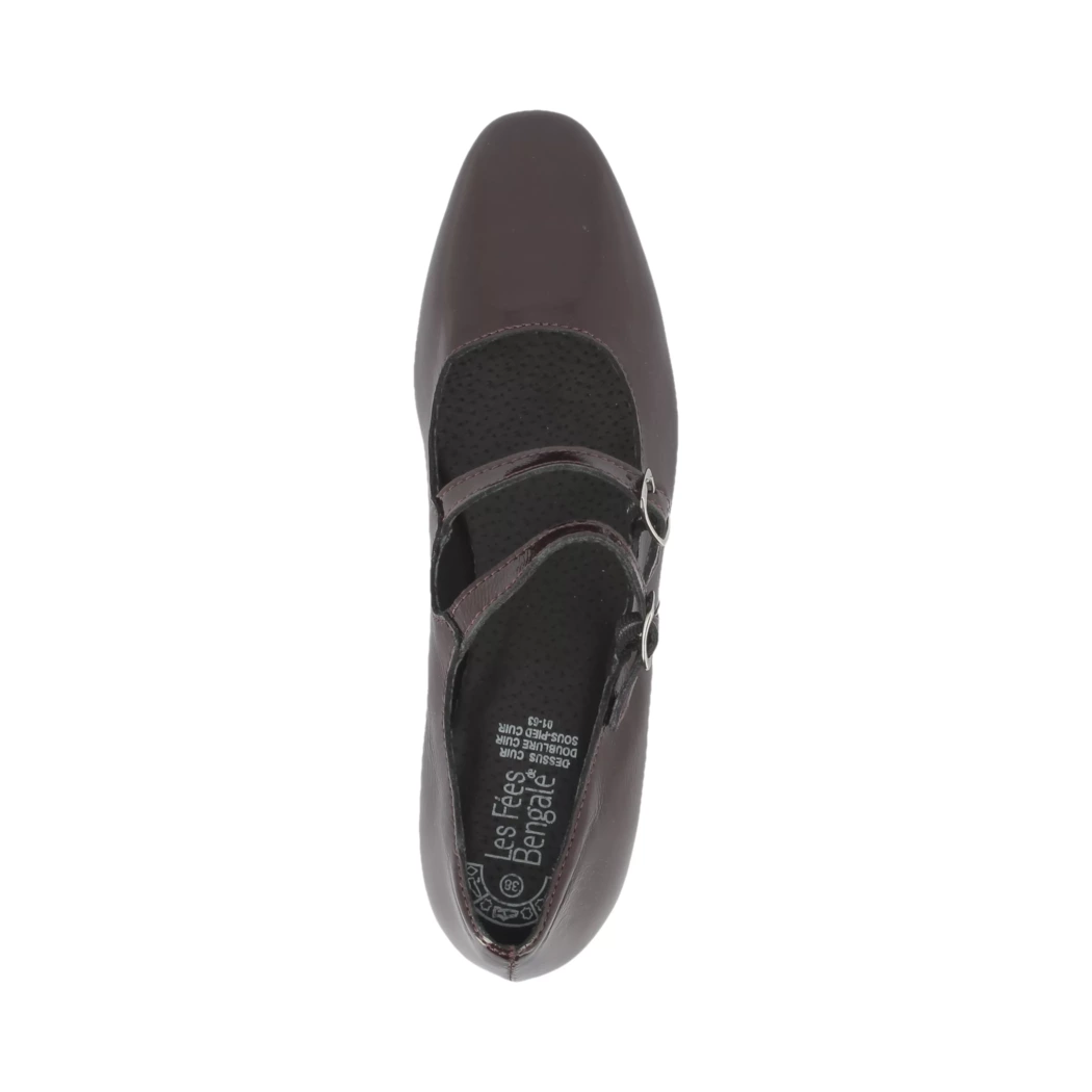 Image (6) de la chaussures Les Fees de Bengale - Escarpins Bordeaux en Cuir vernis