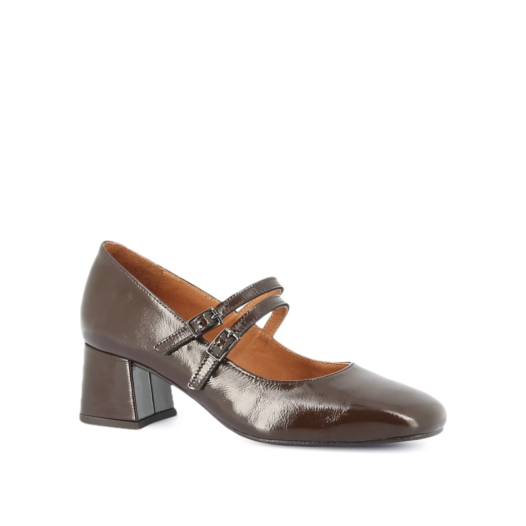 Image (1) de la chaussures Les Fees de Bengale - Escarpins Marron en Cuir vernis