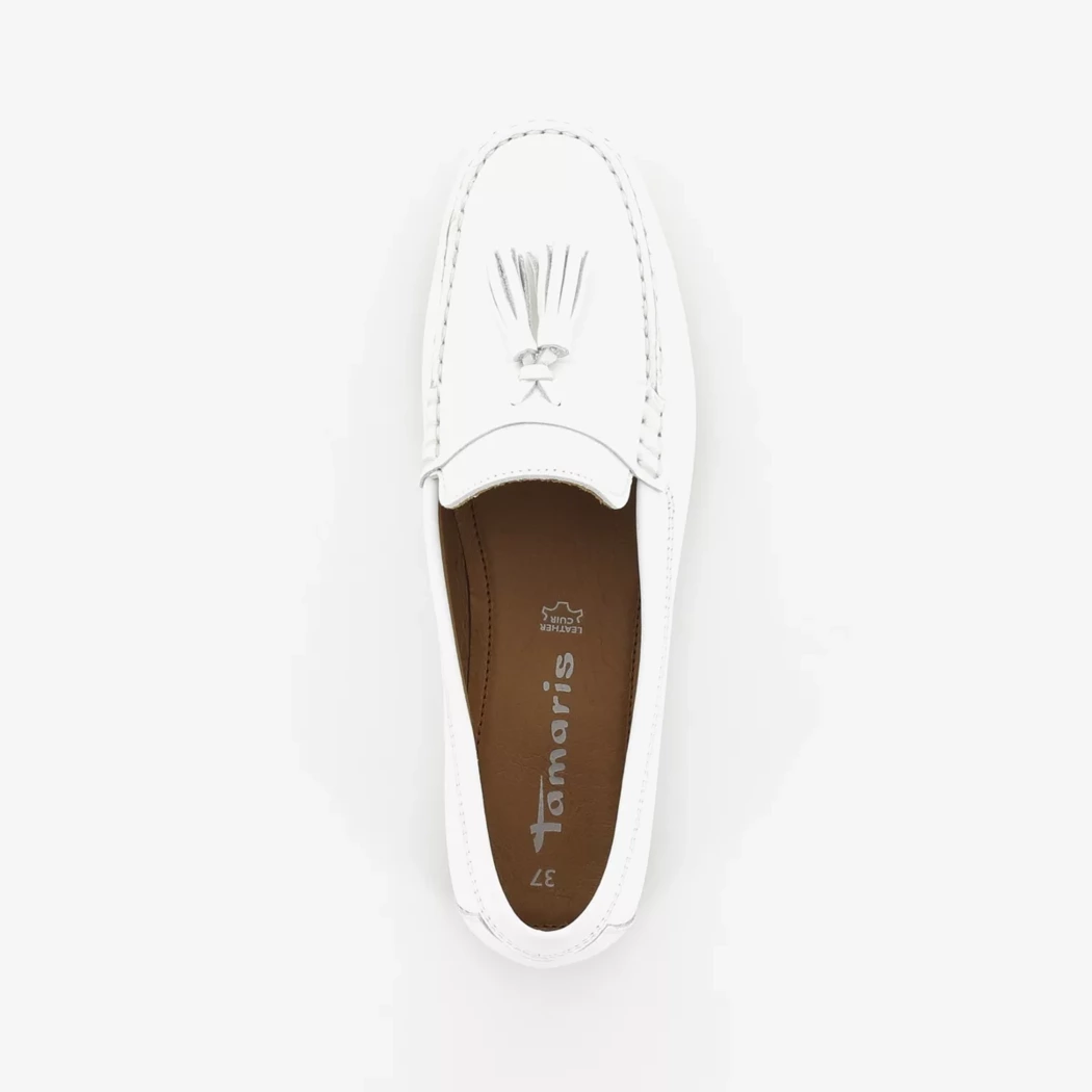 Image (6) de la chaussures Tamaris - Mocassins Blanc en Cuir