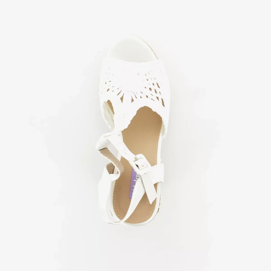 Image (6) de la chaussures Mandarina - Sandales et Nu-Pieds Blanc en Textile