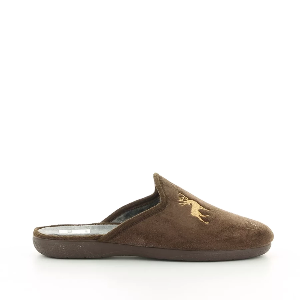 Image (2) de la chaussures Sard - Pantoufles et Chaussons Marron en Textile
