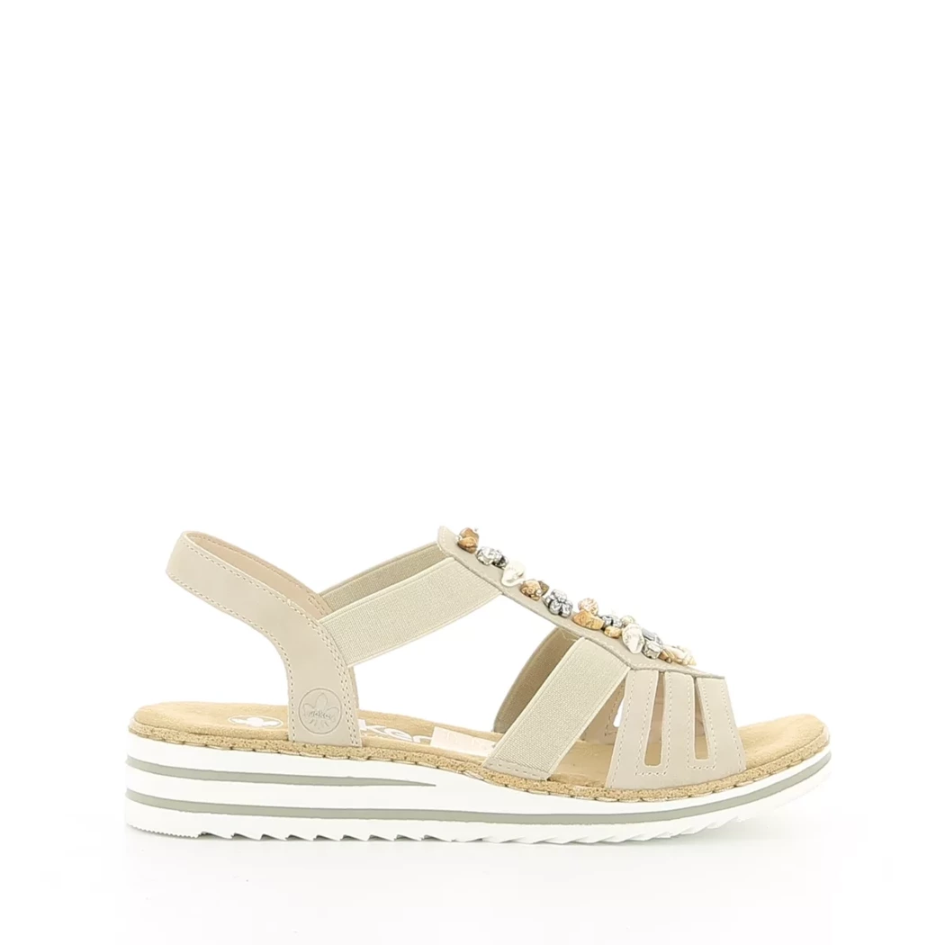 Image (2) de la chaussures Rieker - Sandales et Nu-Pieds Beige en Cuir synthétique