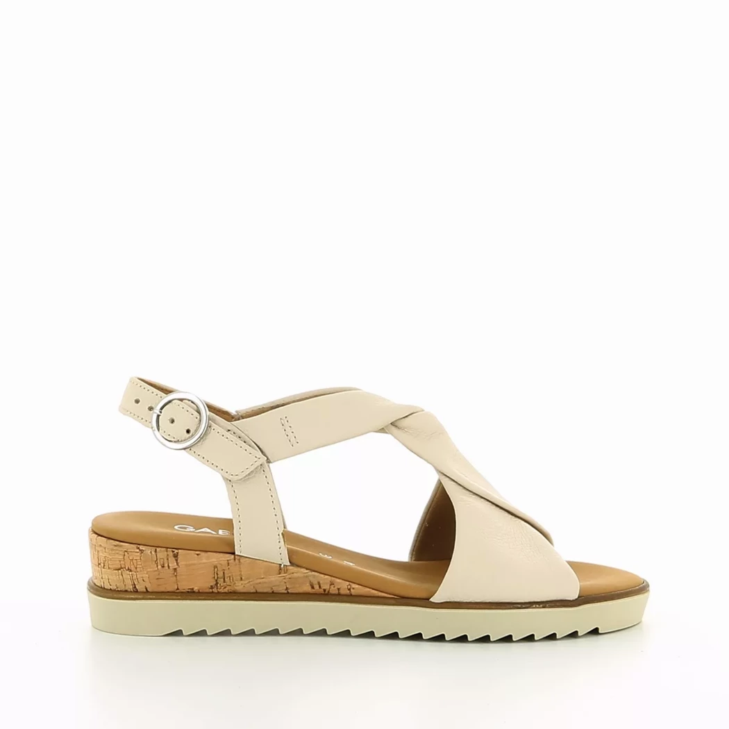Image (2) de la chaussures Gabor - Sandales et Nu-Pieds Beige en Cuir