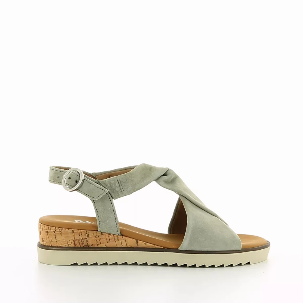 Image (2) de la chaussures Gabor - Sandales et Nu-Pieds Vert en Cuir nubuck