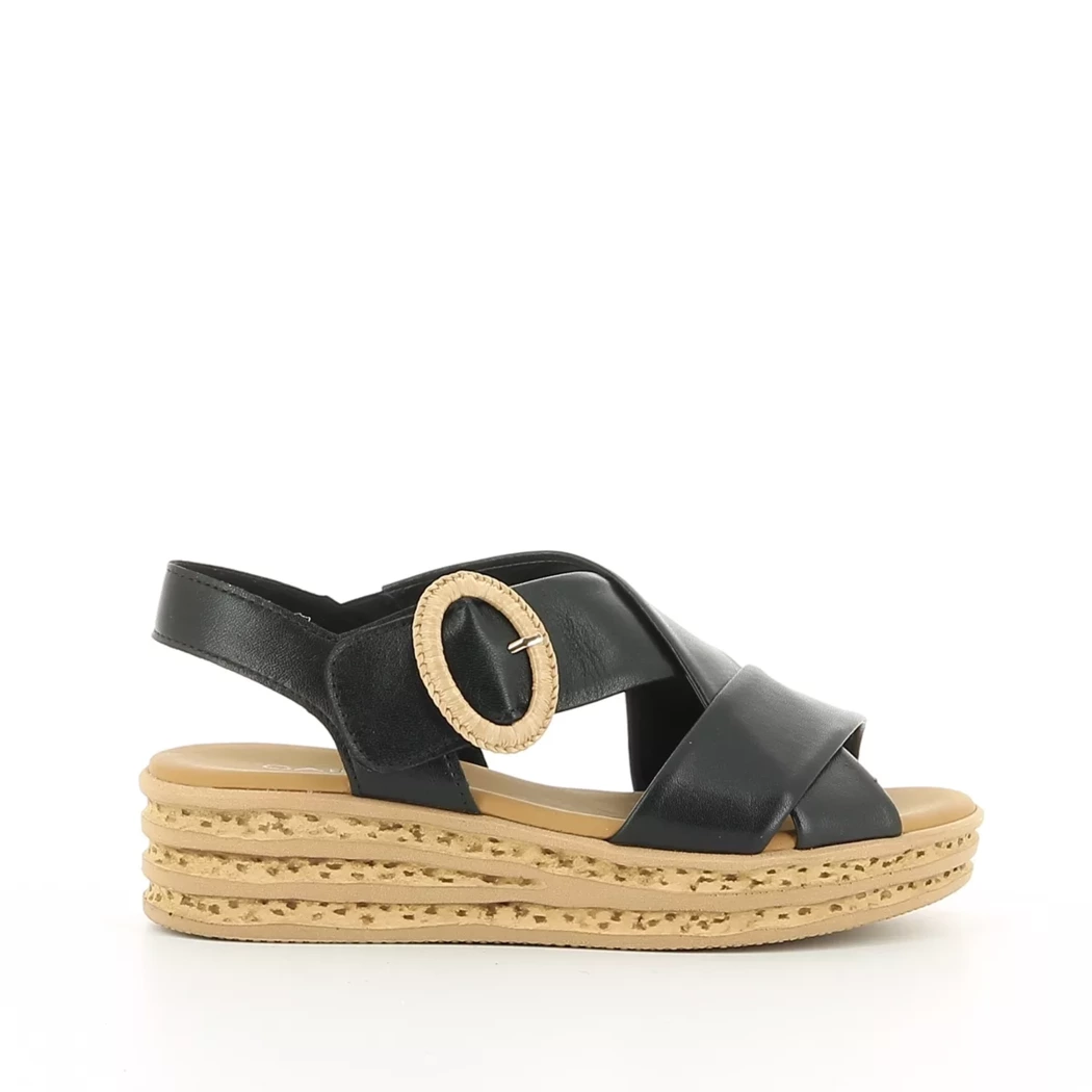 Image (2) de la chaussures Gabor - Sandales et Nu-Pieds Noir en Cuir