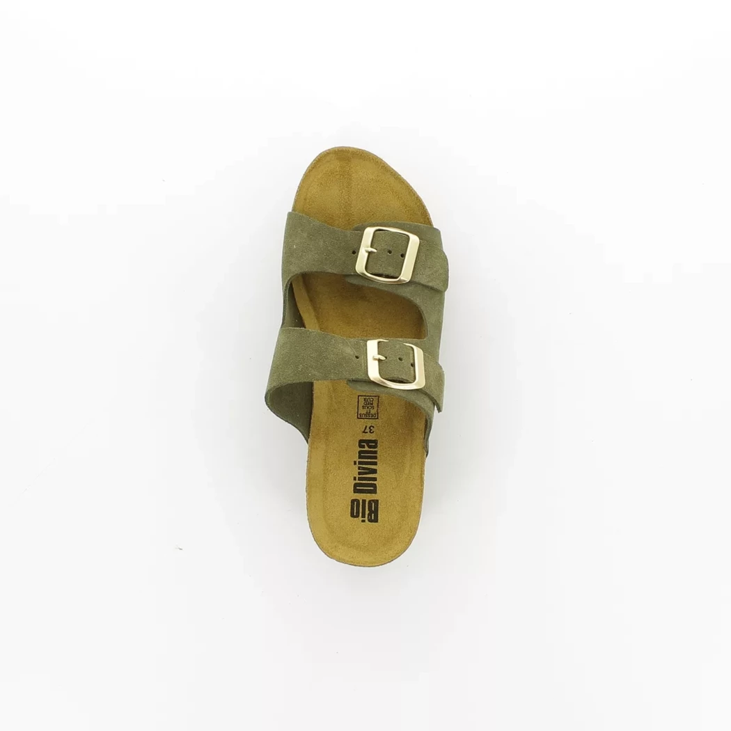 Image (6) de la chaussures Bio Divina - Mules et Sabots Vert en Cuir nubuck