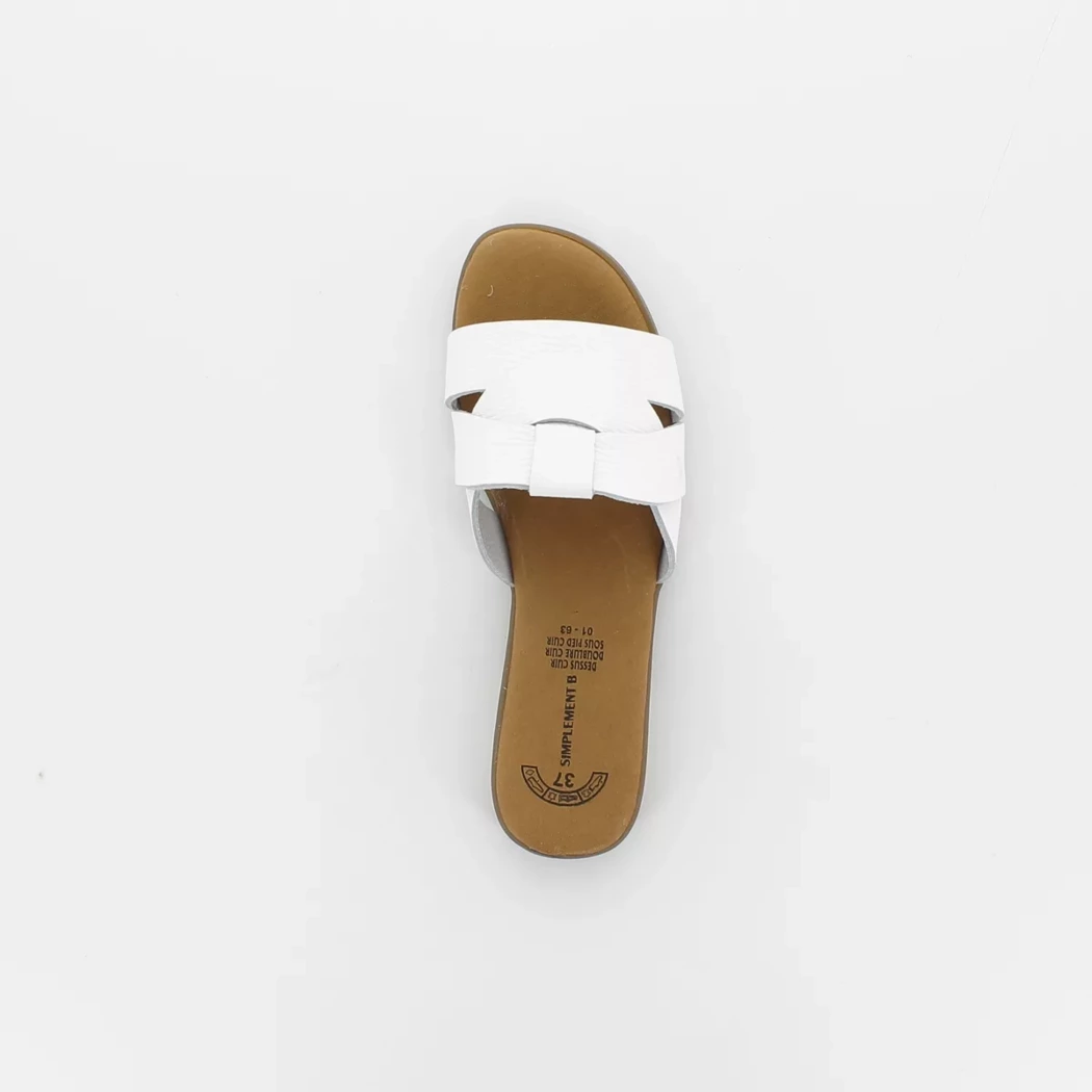 Image (6) de la chaussures Simplement B - Mules et Sabots Blanc en Cuir