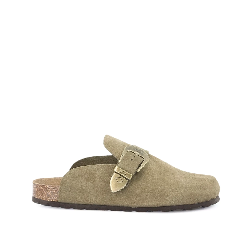 Image (2) de la chaussures Free Monday - Mules et Sabots Vert en Cuir nubuck