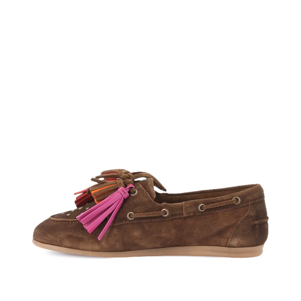Image (4) de la chaussures Poelman - Mocassins Marron en Cuir nubuck
