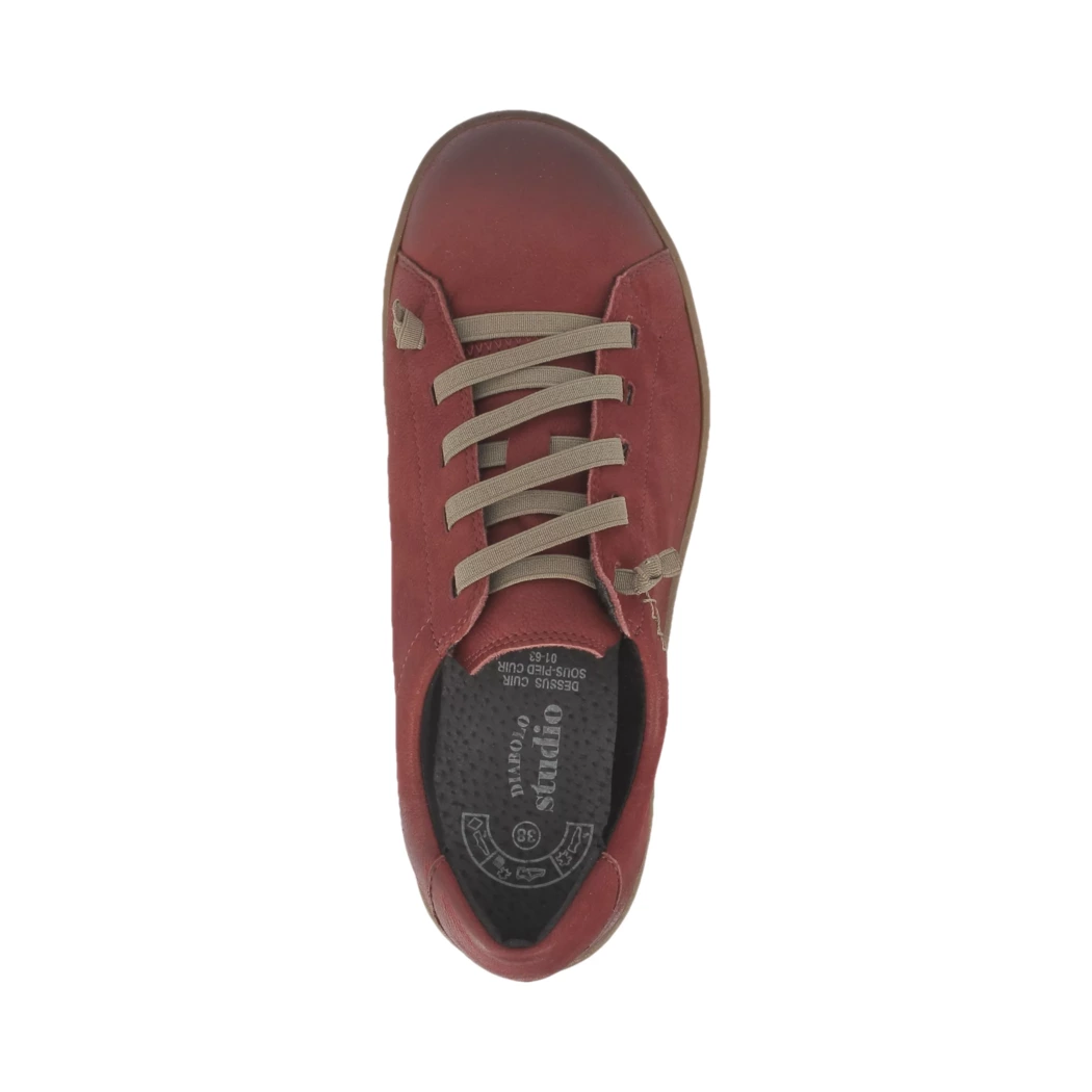 Image (6) de la chaussures Diabolo Studio - Baskets Rouge en Cuir