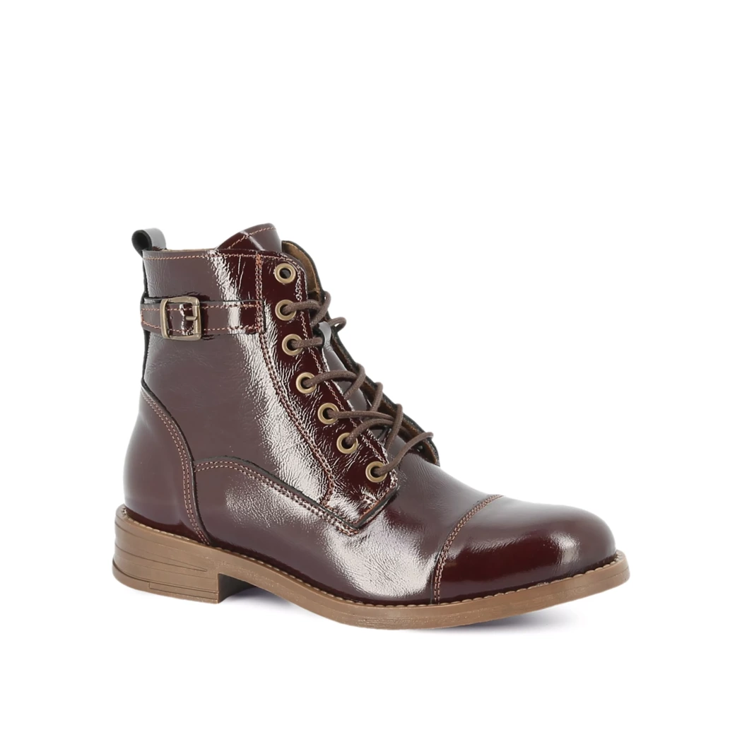 Image (1) de la chaussures Simplement B - Bottines Marron en Cuir vernis