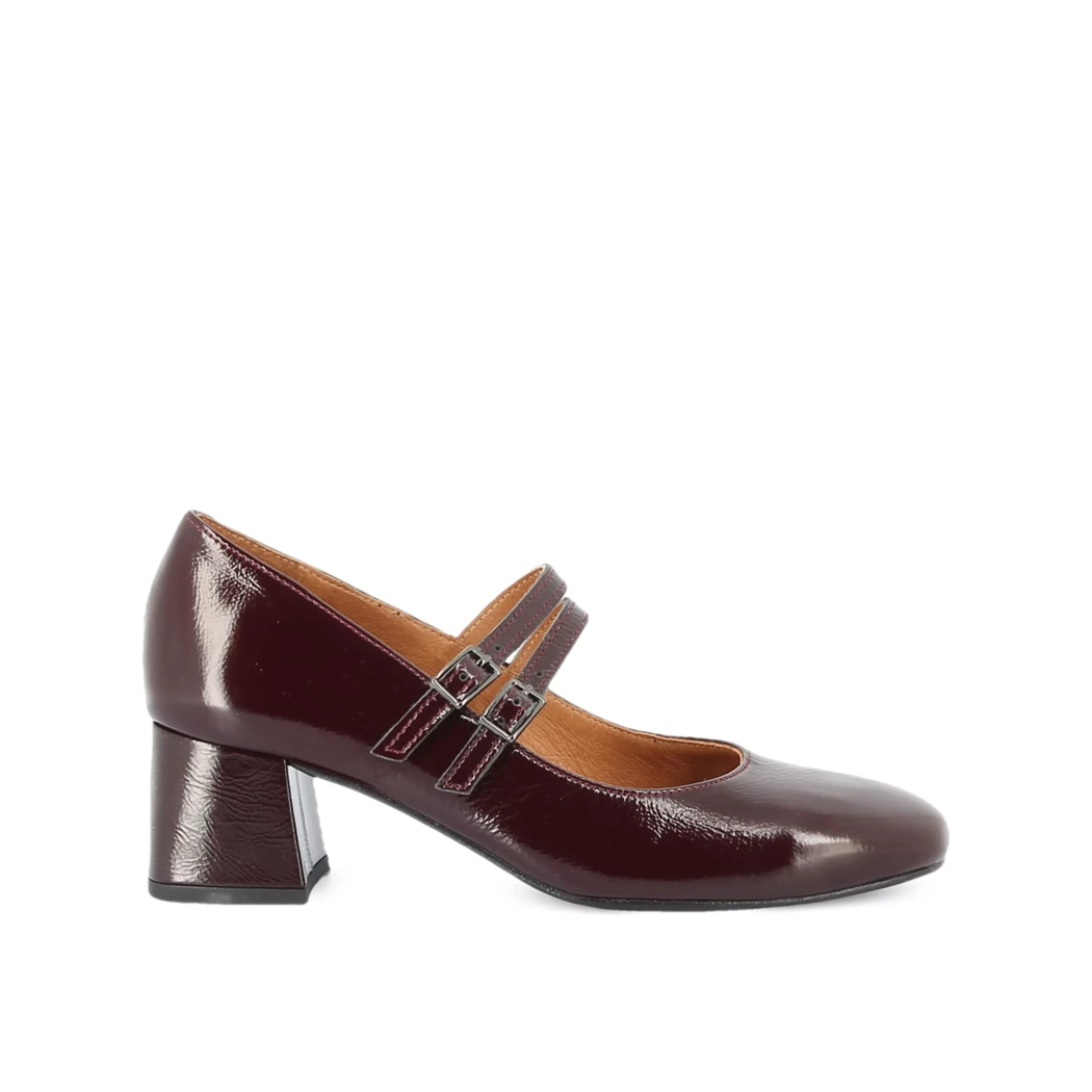 Image (2) de la chaussures Les Fees de Bengale - Escarpins Bordeaux en Cuir vernis