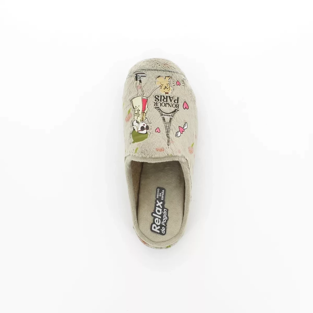 Image (6) de la chaussures Relax - Pantoufles et Chaussons Beige en Textile