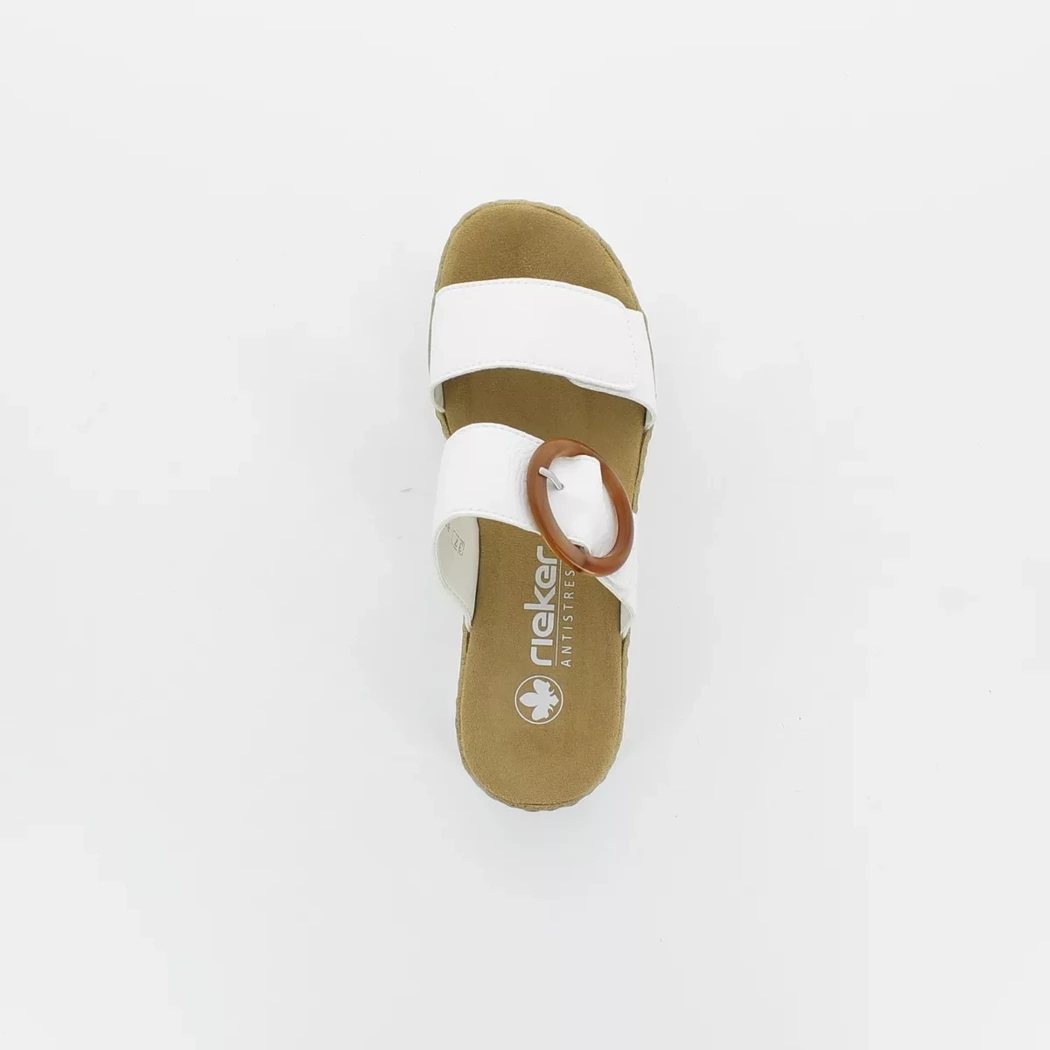 Image (6) de la chaussures Rieker - Mules et Sabots Blanc en Cuir