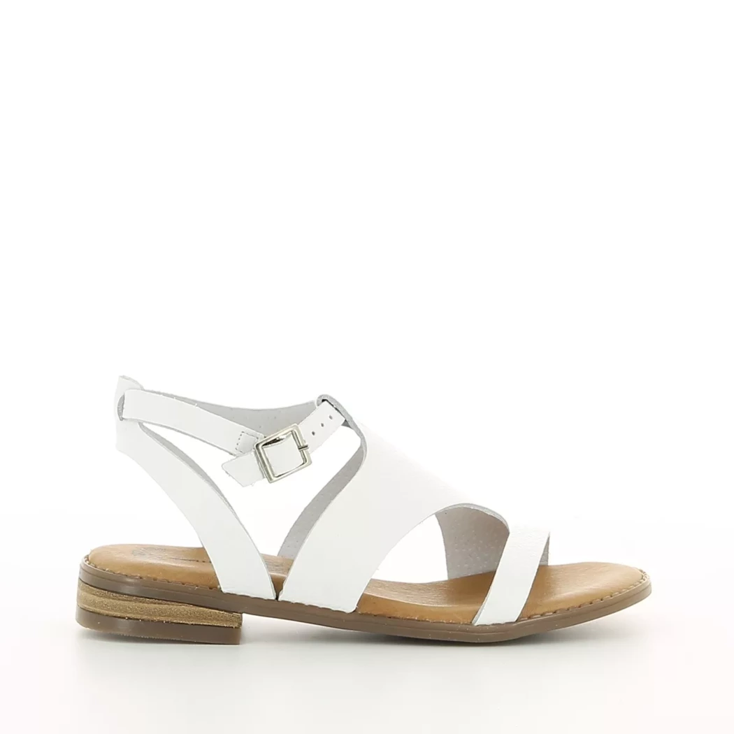 Image (2) de la chaussures Simplement B - Sandales et Nu-Pieds Blanc en Cuir