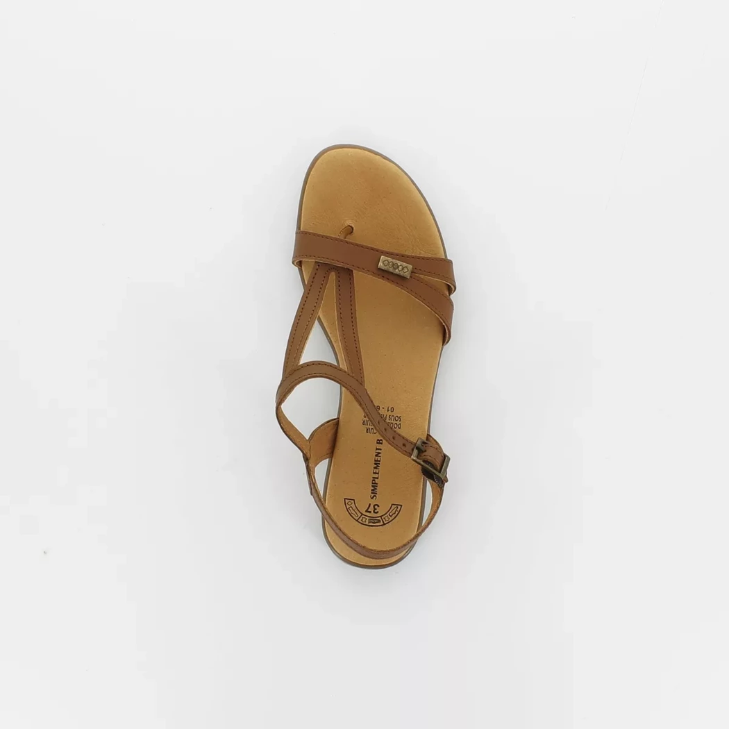 Image (6) de la chaussures Simplement B - Sandales et Nu-Pieds Cuir naturel / Cognac en Cuir