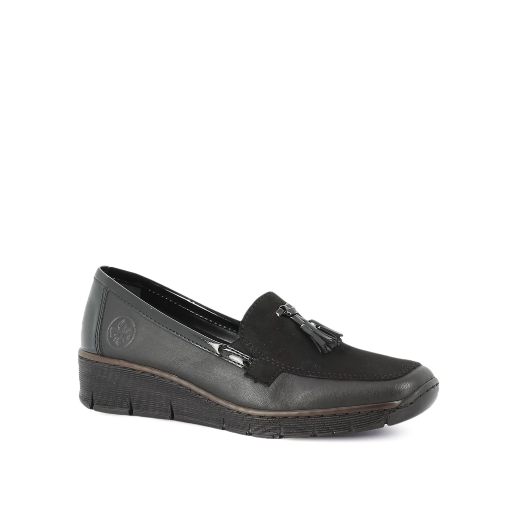Image (1) de la chaussures Rieker - Mocassins Noir en Cuir