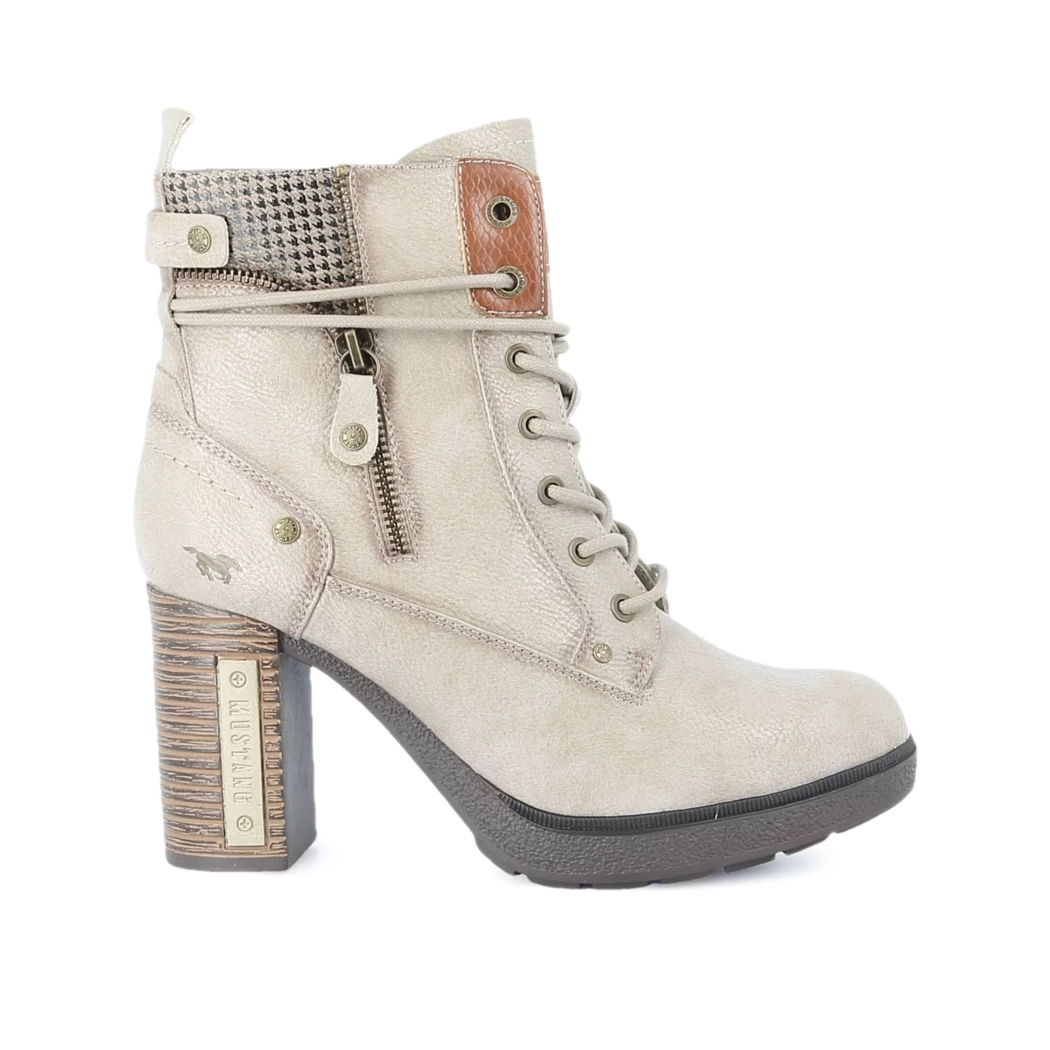 Image (2) de la chaussures Mustang - Bottines Beige en Cuir synthétique