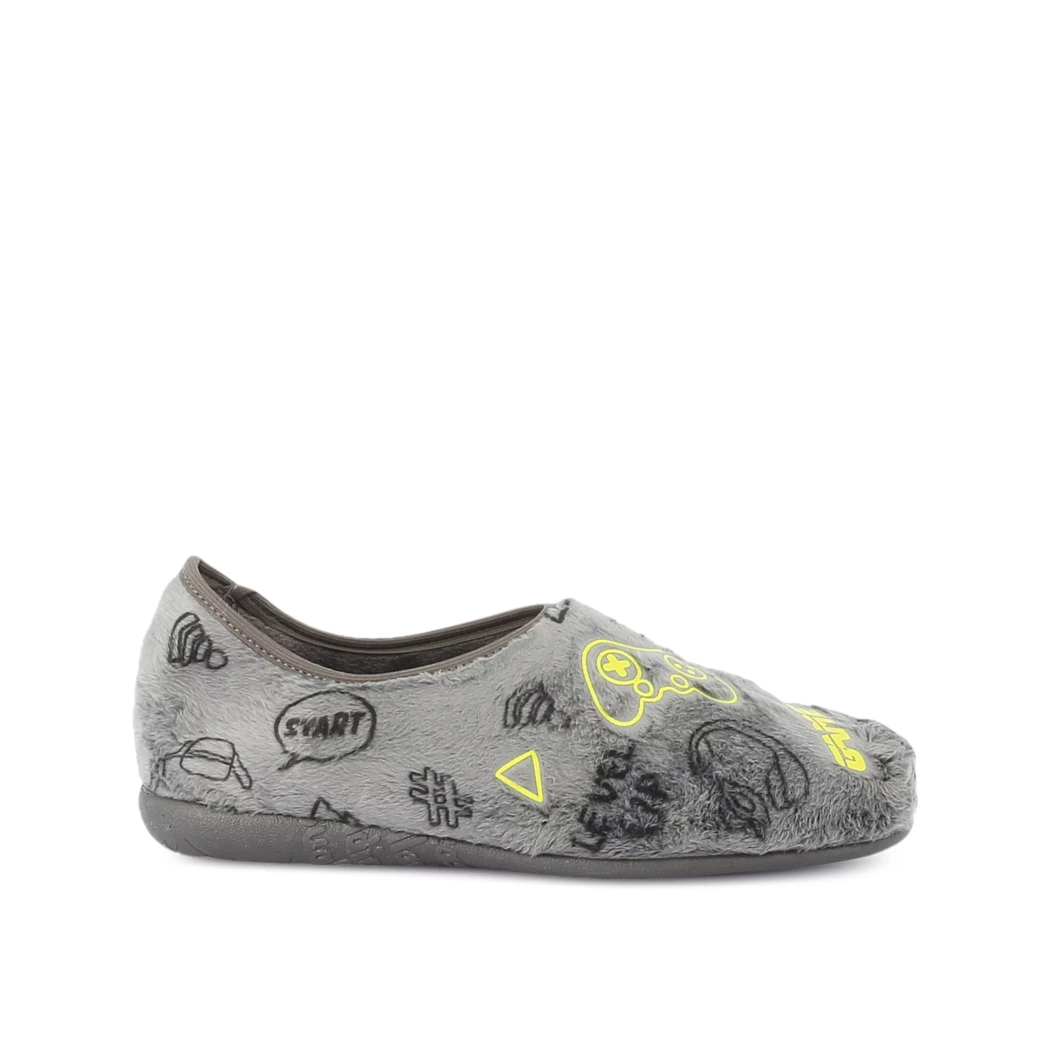 Image (2) de la chaussures Vul ladi - Pantoufles et Chaussons Gris en Textile