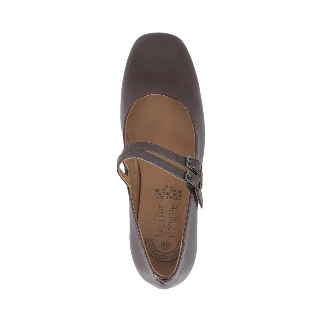 Image (6) de la chaussures Les Fees de Bengale - Escarpins Bordeaux en Cuir vernis