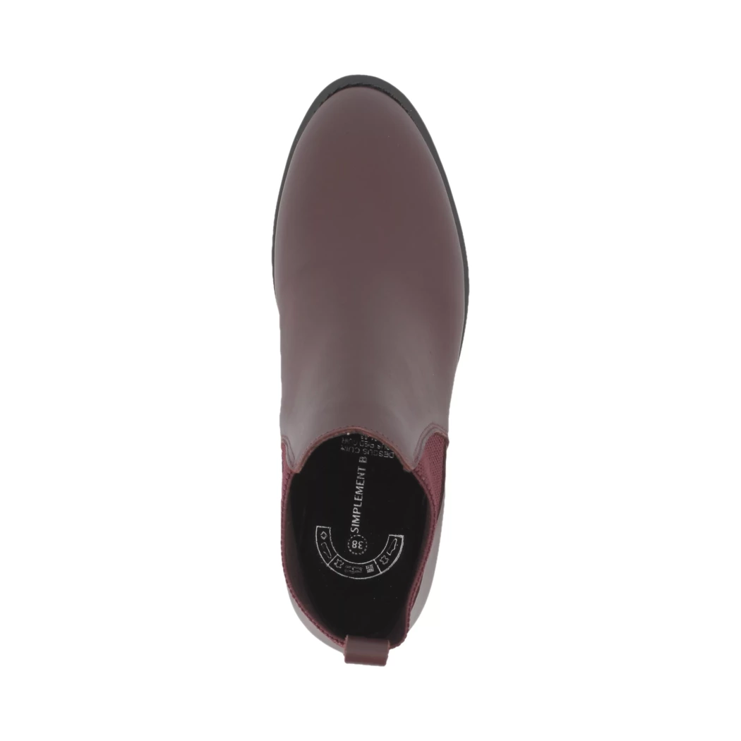 Image (6) de la chaussures Simplement B - Boots Bordeaux en Cuir