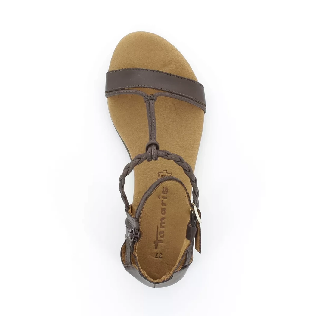 Image (6) de la chaussures Tamaris - Sandales et Nu-Pieds Marron en Cuir