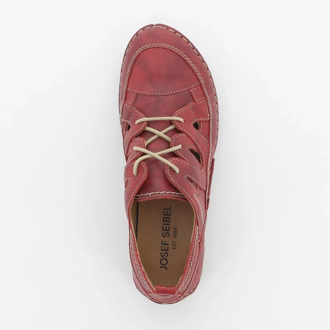 Image (6) de la chaussures Josef Seibel - Chaussures à lacets Rouge en Cuir