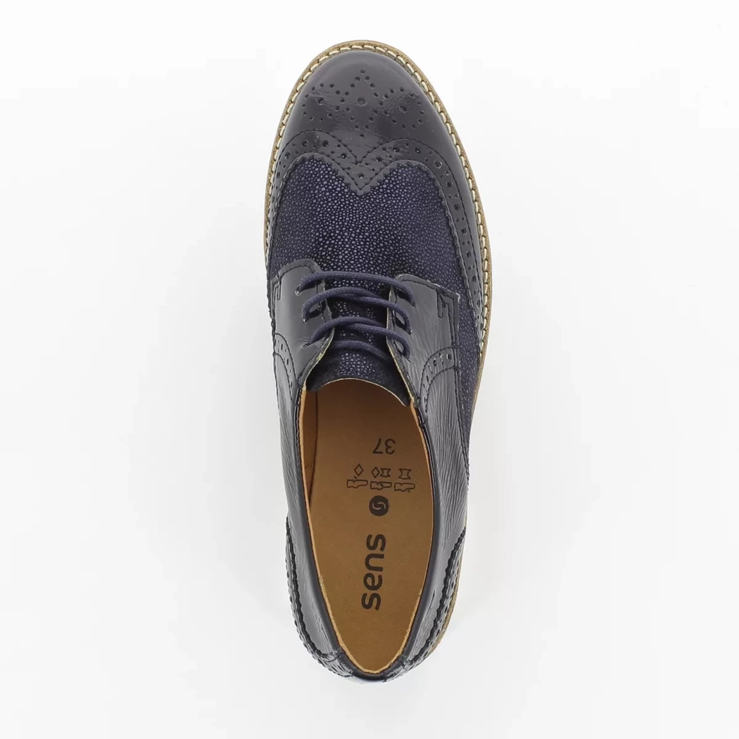 Image (6) de la chaussures Sens - Chaussures à lacets Bleu en Cuir vernis