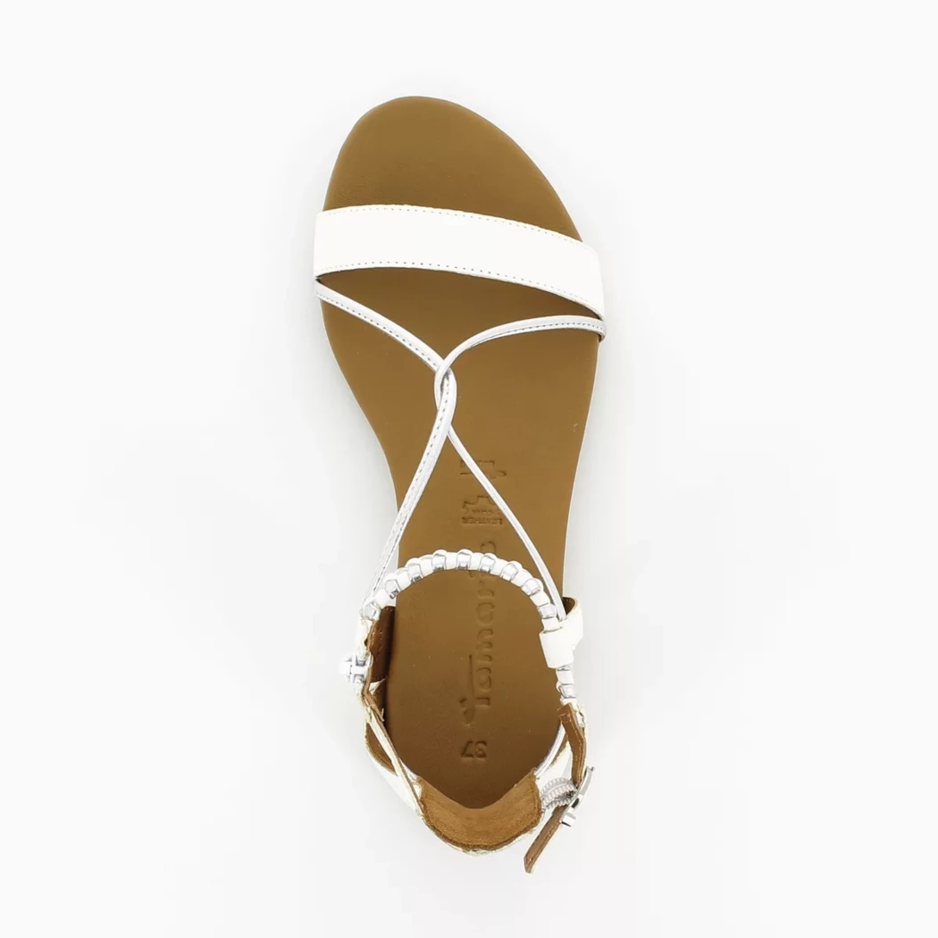 Image (6) de la chaussures Tamaris - Sandales et Nu-Pieds Blanc en Cuir
