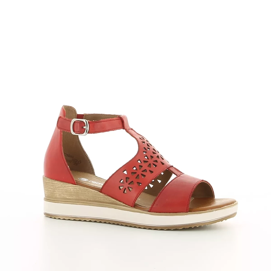 Image (1) de la chaussures Remonte - Sandales et Nu-Pieds Rouge en Cuir