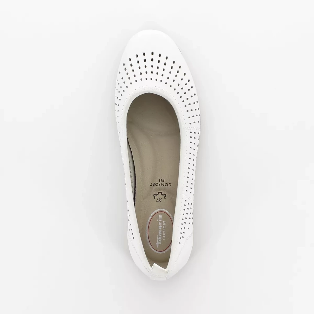 Image (6) de la chaussures Tamaris Comfort - Ballerines Blanc en Cuir
