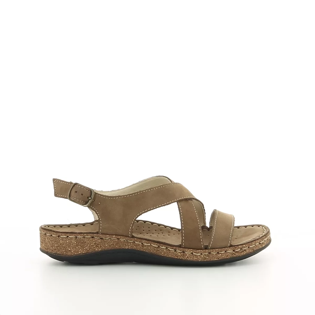 Image (2) de la chaussures Calba - Sandales et Nu-Pieds Taupe en Cuir nubuck