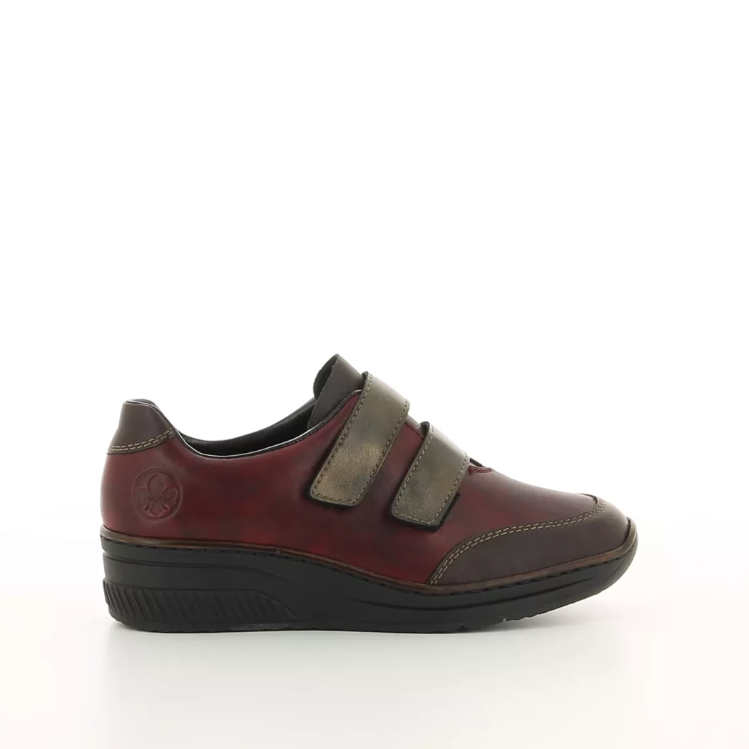 Image (2) de la chaussures Rieker - Chaussures à velcro Bordeaux en Cuir