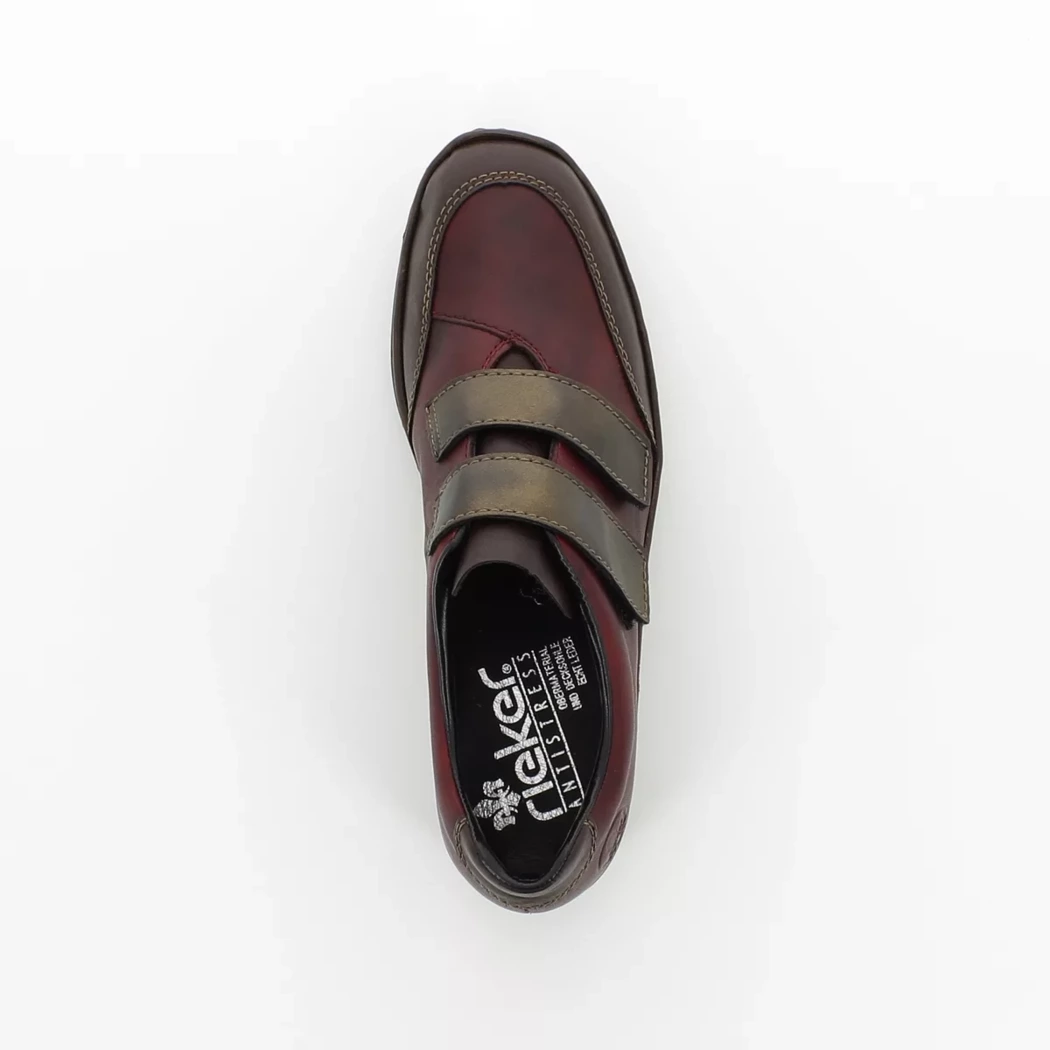 Image (6) de la chaussures Rieker - Chaussures à velcro Bordeaux en Cuir