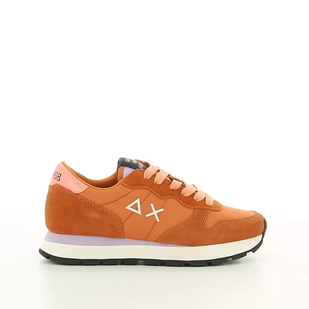 Image (2) de la chaussures Sun68 - Baskets Orange en Cuir nubuck